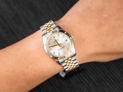 31mm rolex lady datejust 31 on wrist|rolex 31mm datejust diamond bezel.